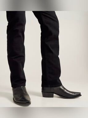 Mc Coy Men Pointed Toe Western Cowboy Boots Black/Brown 8.5
